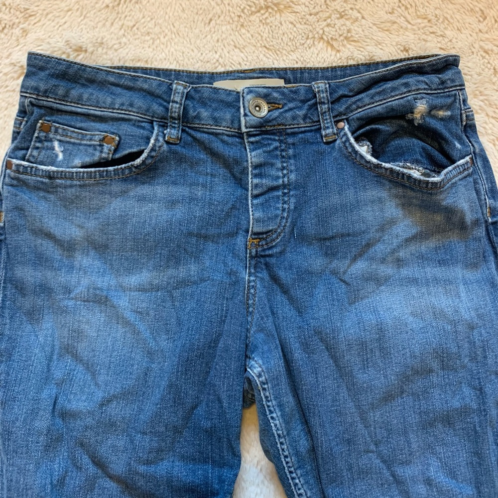 Topshop Lacey Denim Moto Jeans